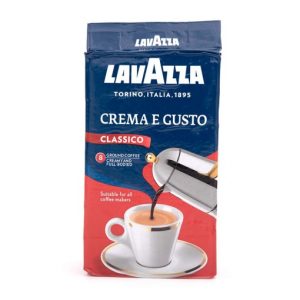 Crema e Gusto Classico-Lavazza Arabica and Robusta dark roast ground coffee-Harmonious and creamy espresso